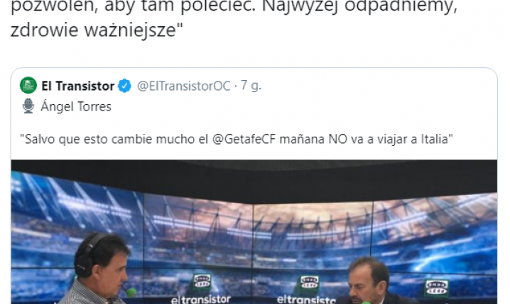 Prezydent Getafe REZYGNUJE z gry z Interem